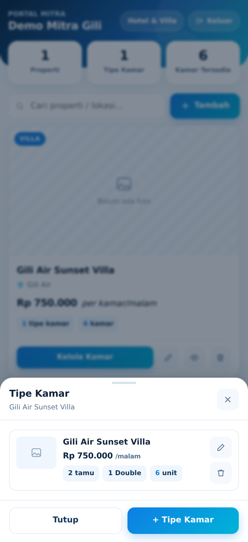 Kelola kamar kosong