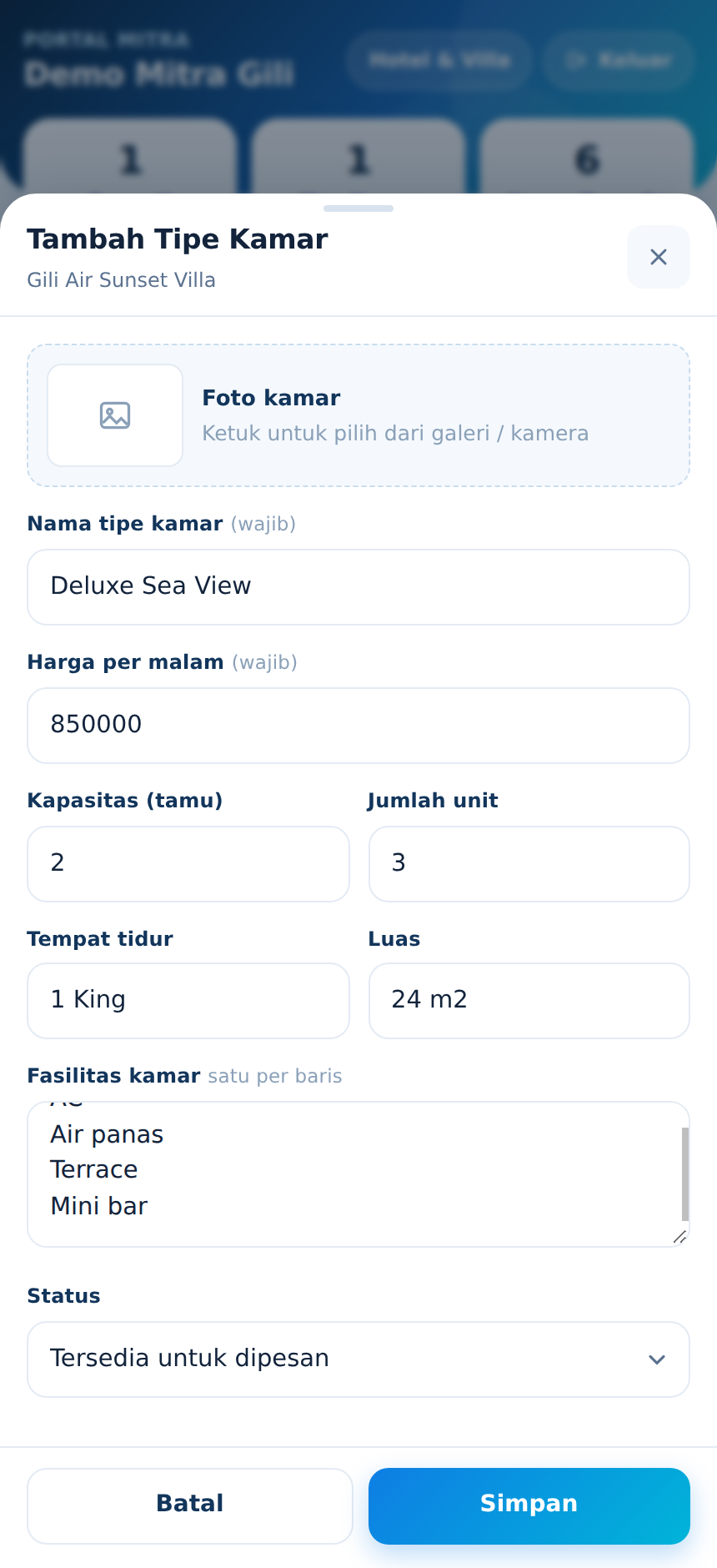 Form kamar bagian bawah