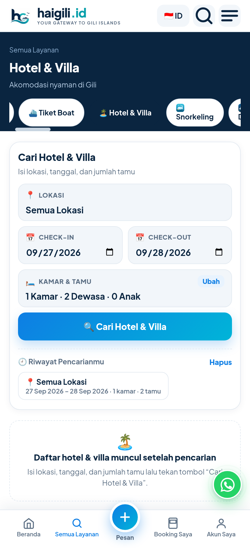 Kategori Hotel & Villa