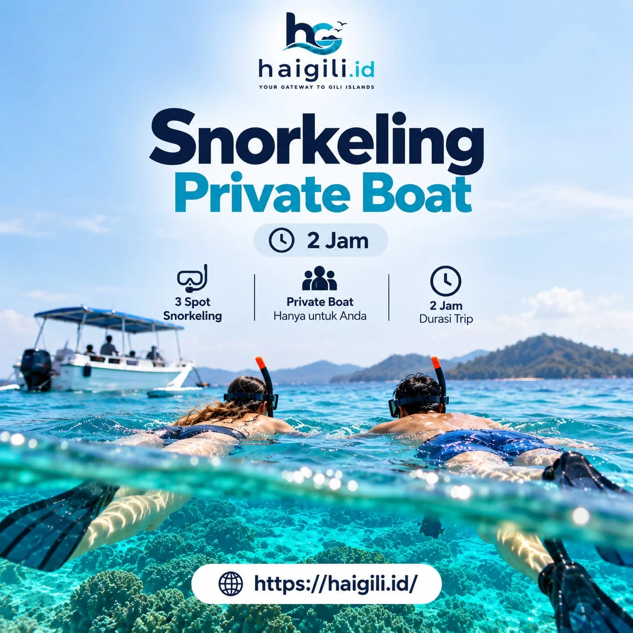 Snorkeling Private Boat 2 Jam — Snorkeling di Gili Trawangan