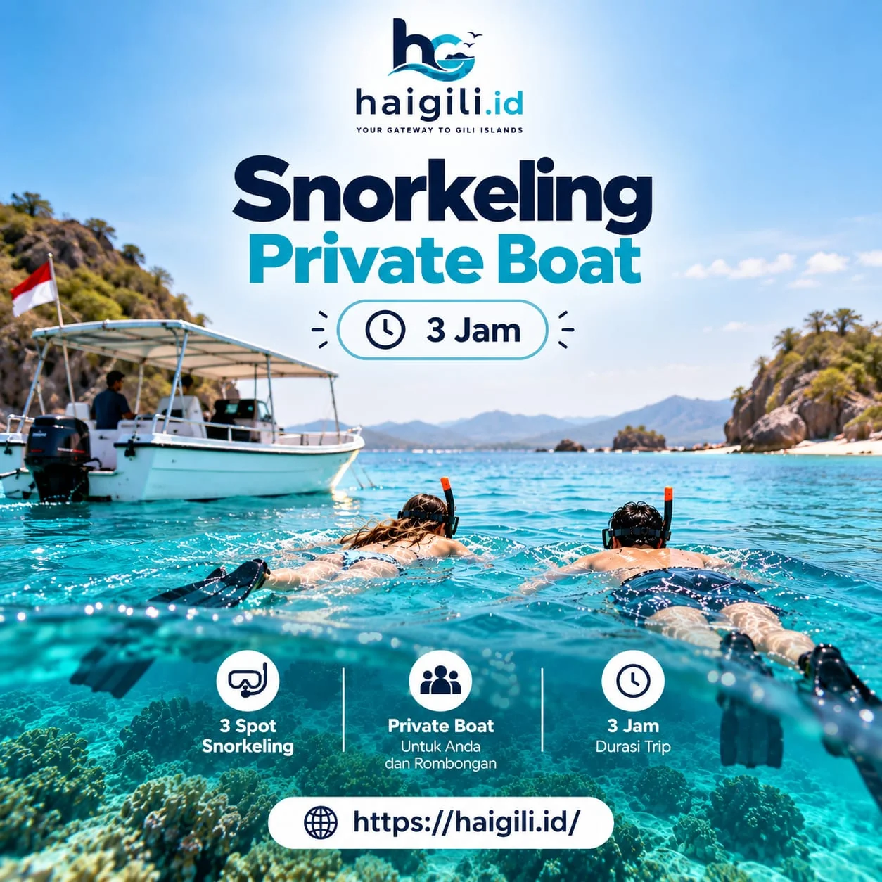 Snorkeling Private Boat 3 Jam — Snorkeling di Gili Trawangan