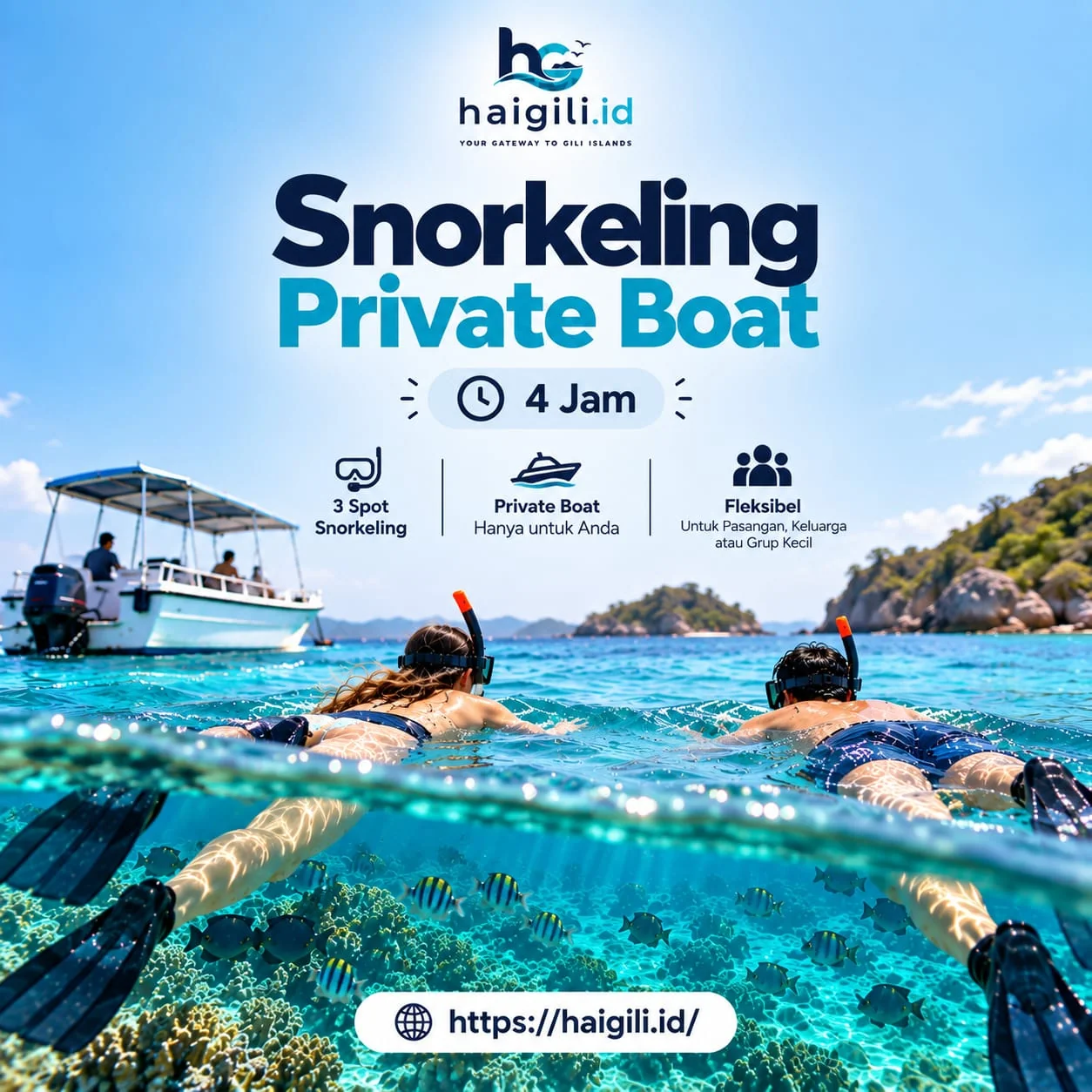 Snorkeling Private Boat 4 Jam — Snorkeling di Gili Trawangan